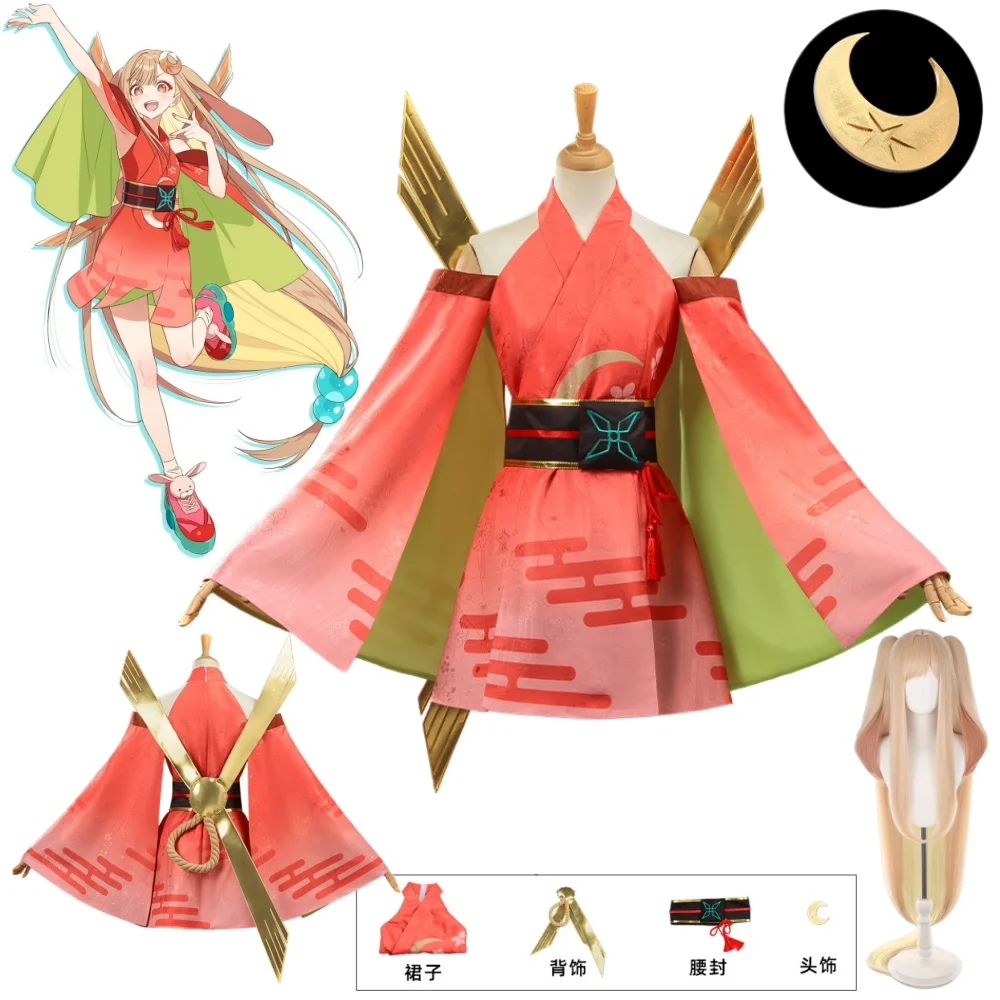 Princesa Cósmica Kaguya! Disfraz de Cosplay de Kaguya con Peluca y Decoración Trasera, Ropa para Exposición de Cómics y Juego de Rol de Anime Kaguya