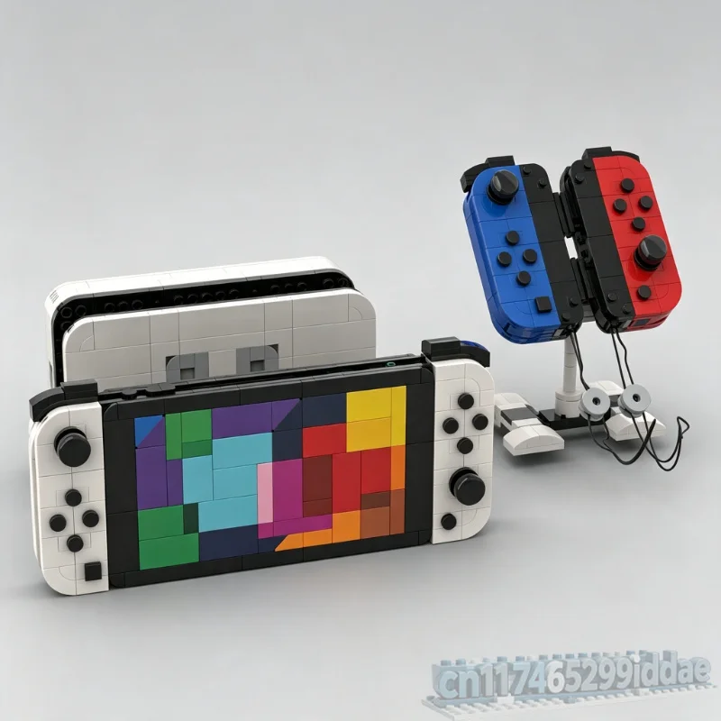 1160Pcs Retro Handheld Game Console Building Blocks Color Screen Controller Display Model Creative Assembly Bricks Festival Gift