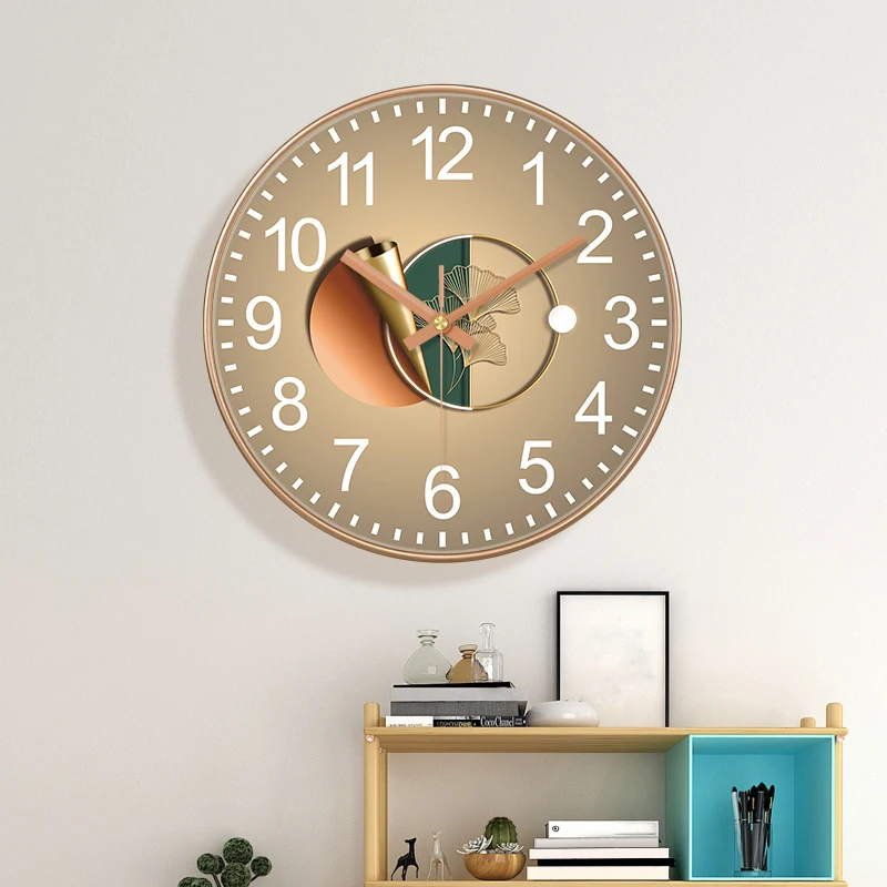 

Light Luxury Art Wall Clock Circular Quartz Clock For Bedroom Living Room Study Fashionable Simple Modern Decoration
