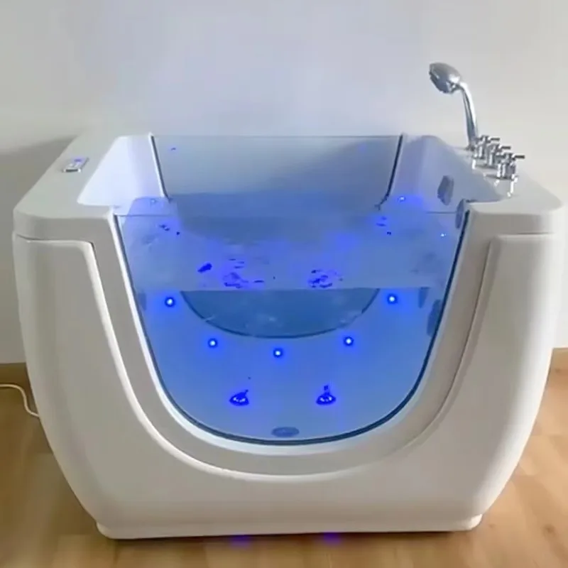 Acrylic Freestanding Bath Tub Massage Bathtub Indoor Thermostatic Spa for Surfing with Glass Window Children Pool Spa