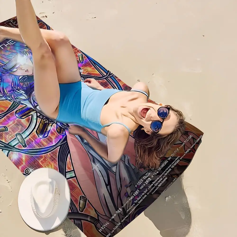 Anime G-Ghost In The Shell Microfiber Printed Beach Towel Mountain Climbing Yoga Beach Swimming Running Absorbent Soft Towel