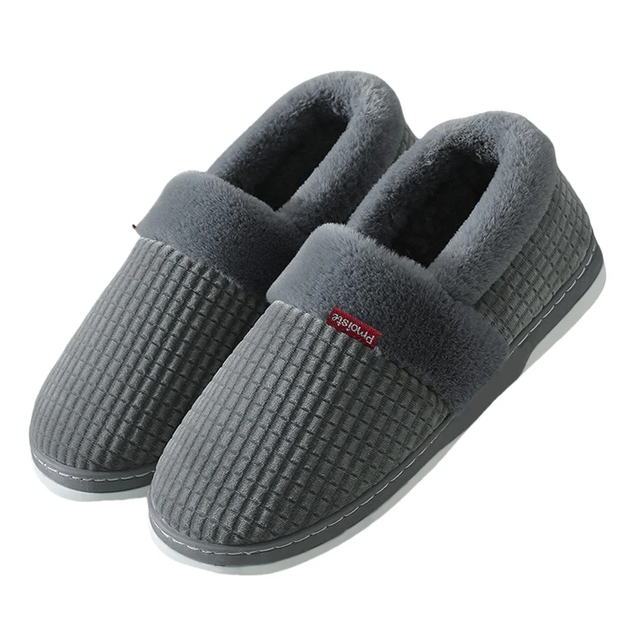 Pmoiste fourrure flanelle bottes pantoufles hommes confortable doux chaud TPR coussin concepteur salon chaussures hiver femmes intérieur