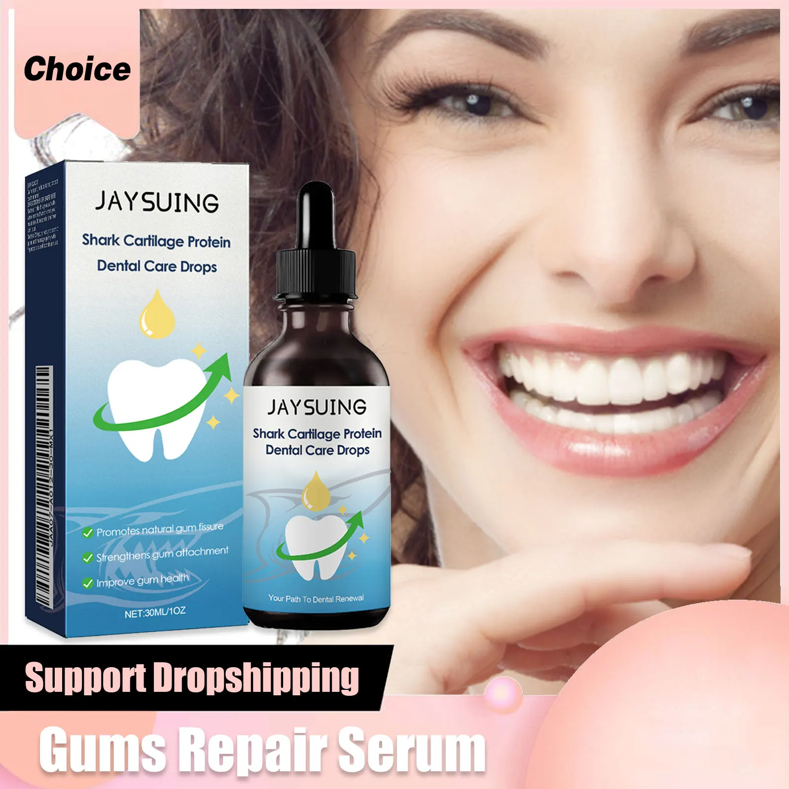 Gums Repair Serum Relieve Tooth Allergy Stain Removal Bad Breath Treatment Tooth Cleaning Mint Oral Health Gum Regrowth Drops