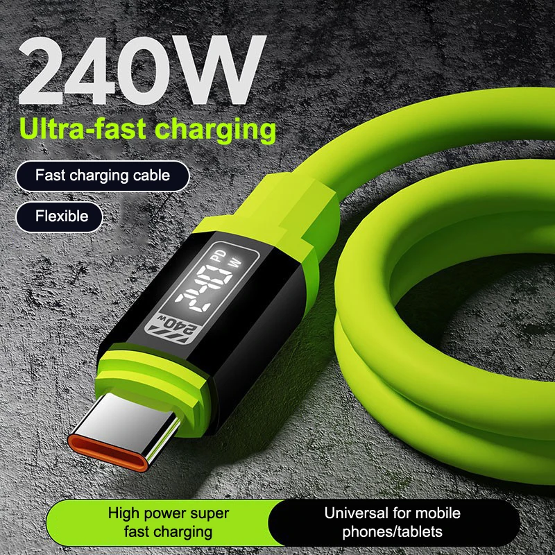 Hot Sale 240W Type C To Type C Super Fast Charging Cable Universal High Power Charger USB Cord 6A USB C Cable