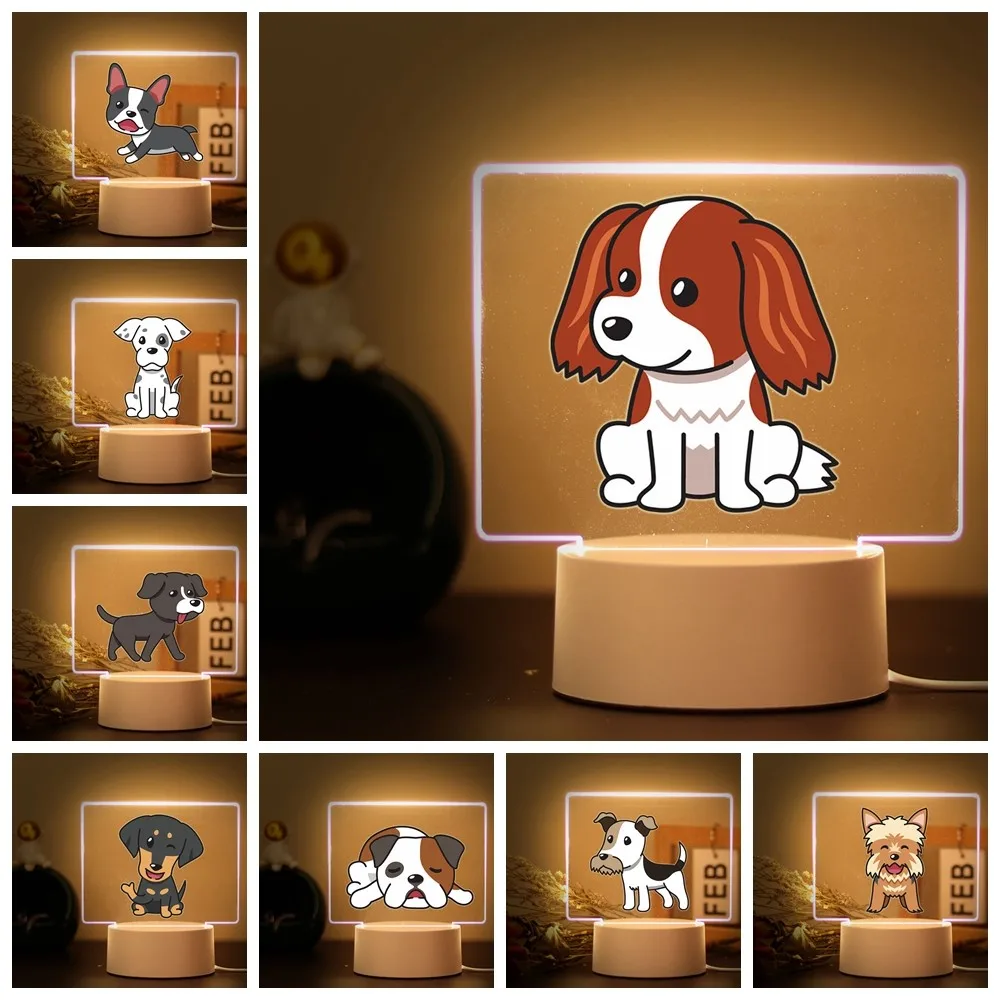 1 pc lovely NEW Cute dog Bedroom Night Lights Acrylic Night Lights Gift