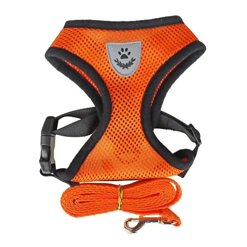 Cat Dog Harness with Lead Leash Adjustable Vest Polyester Mesh Breathable Harnesses Reflective sti for Small Dog Cat accessories