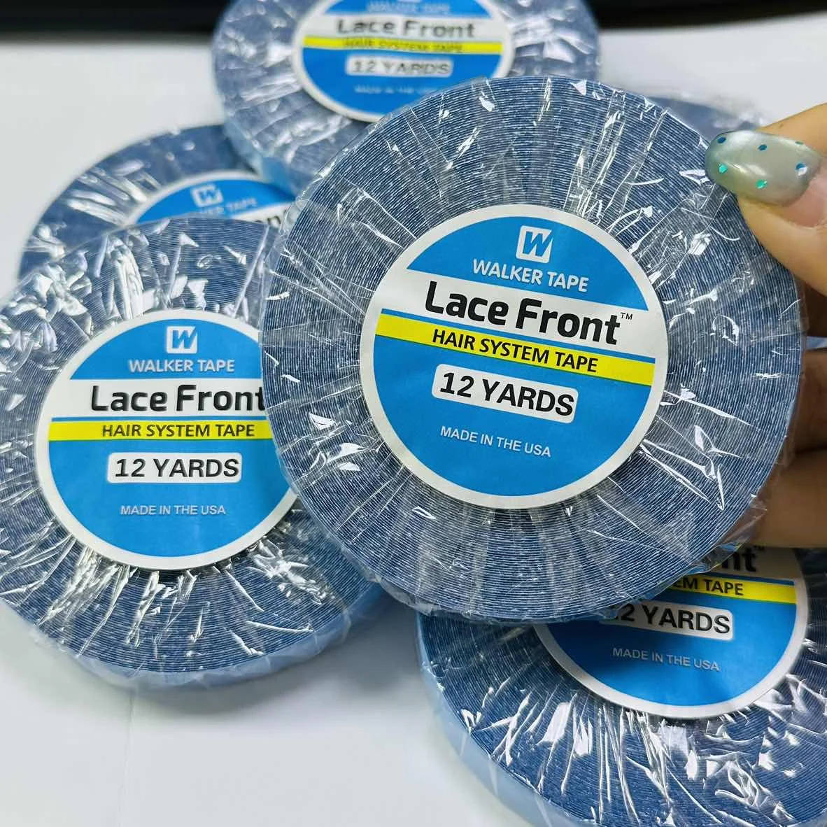 Commercio all'ingrosso 12 yards1.2cm 1/2PCS Sistema di Capelli Nastro Per L'estensione Dei Capelli Nessun Lustro Incollaggio DoubleSided Parrucca Anteriore Del Merletto nastro adesivo