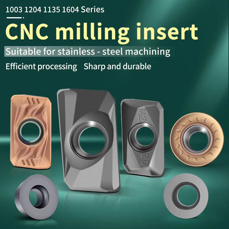 

UFS 10PCS Apmt1135 milling cutter, stainless steel special blade, apmt1604 thickened R5 CNC milling machine, chip milling cutter