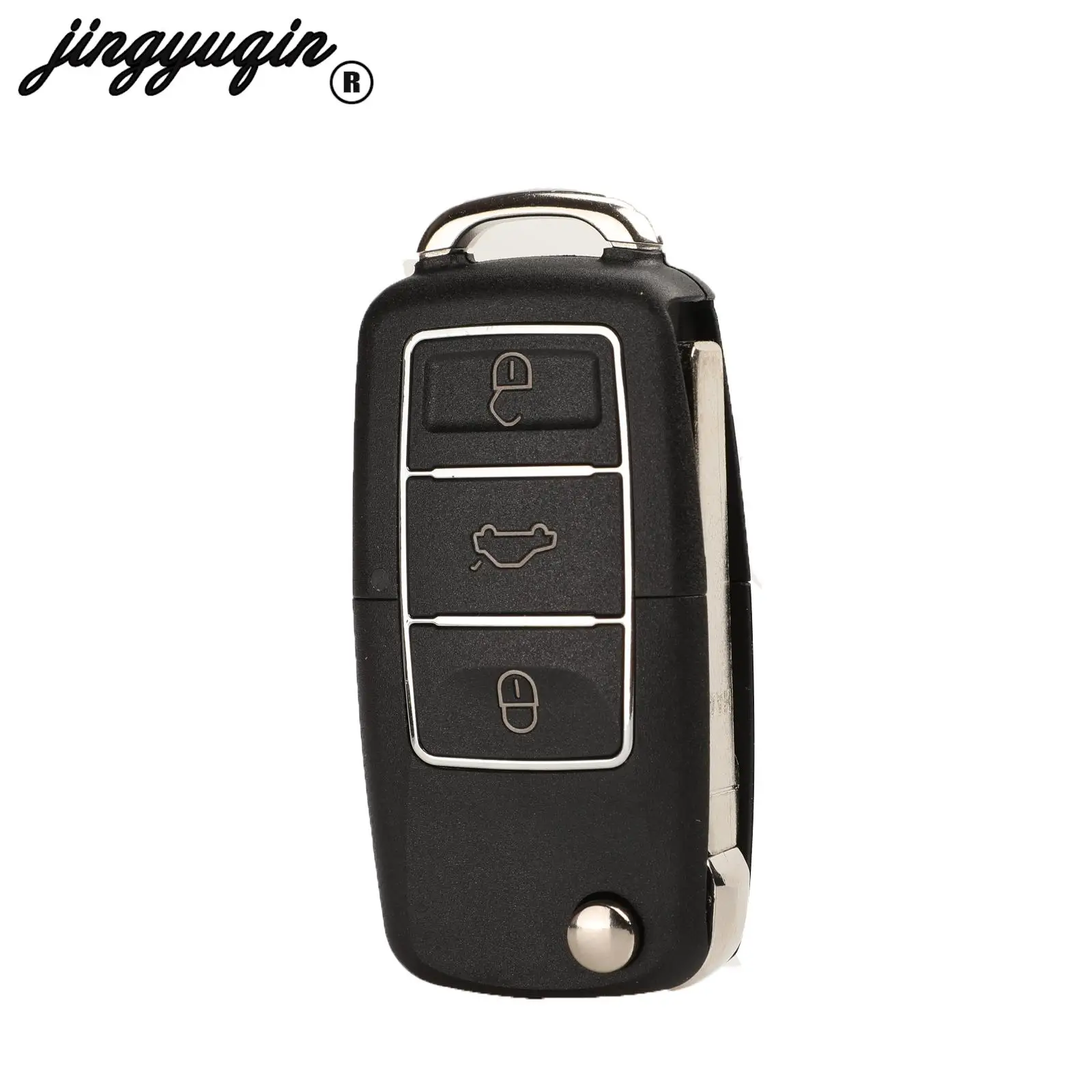 jingyuqin New Flip Folding Remote Key Shell For Volkswagen Vw Jetta Golf Passat Beetle Skoda Seat Polo B5 Car Key Case 3 Button