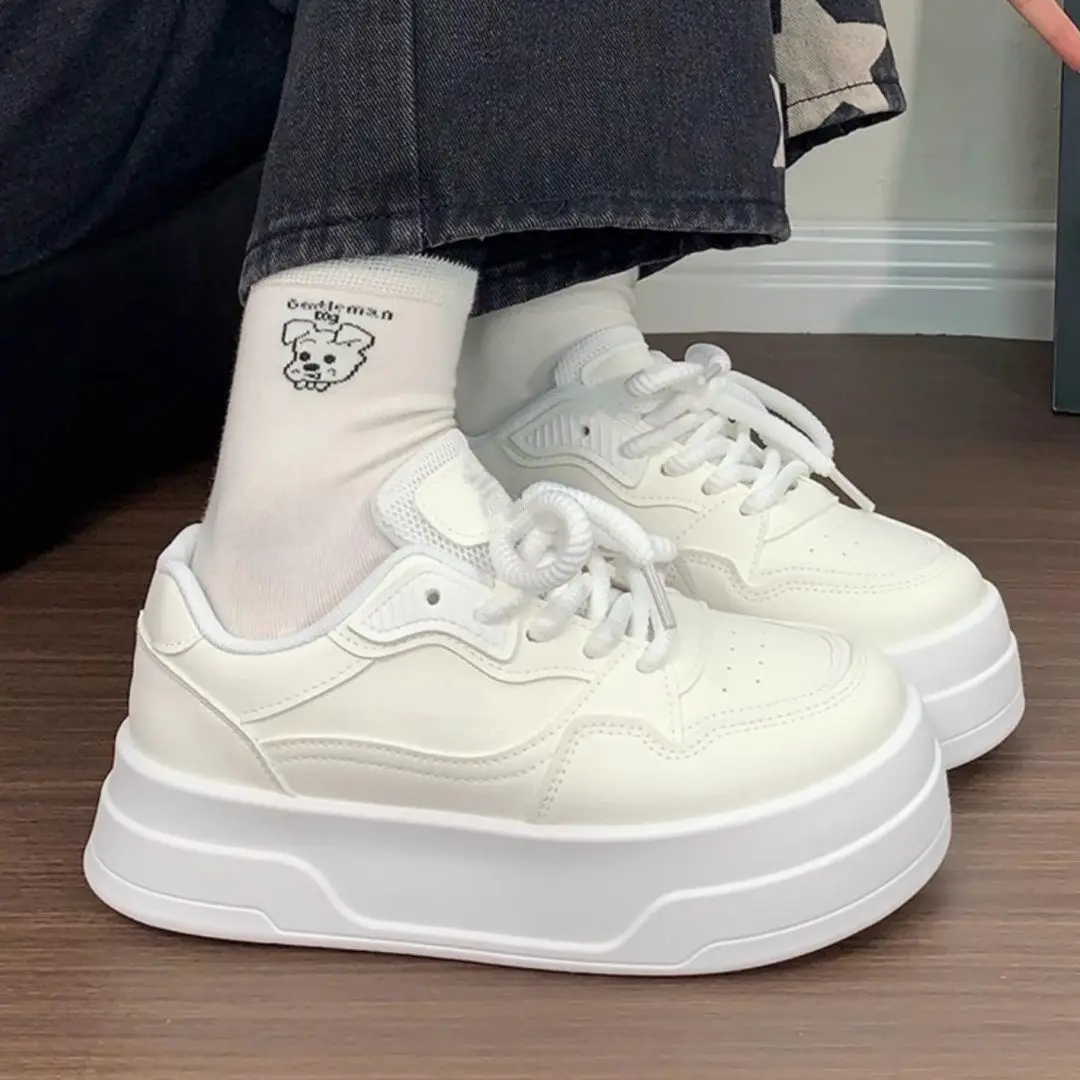 Fashion Women Bread Shoes Mesh White Sneakers 2026 Summer Casual Platform Lightweight Trainers Student Daily Footwear