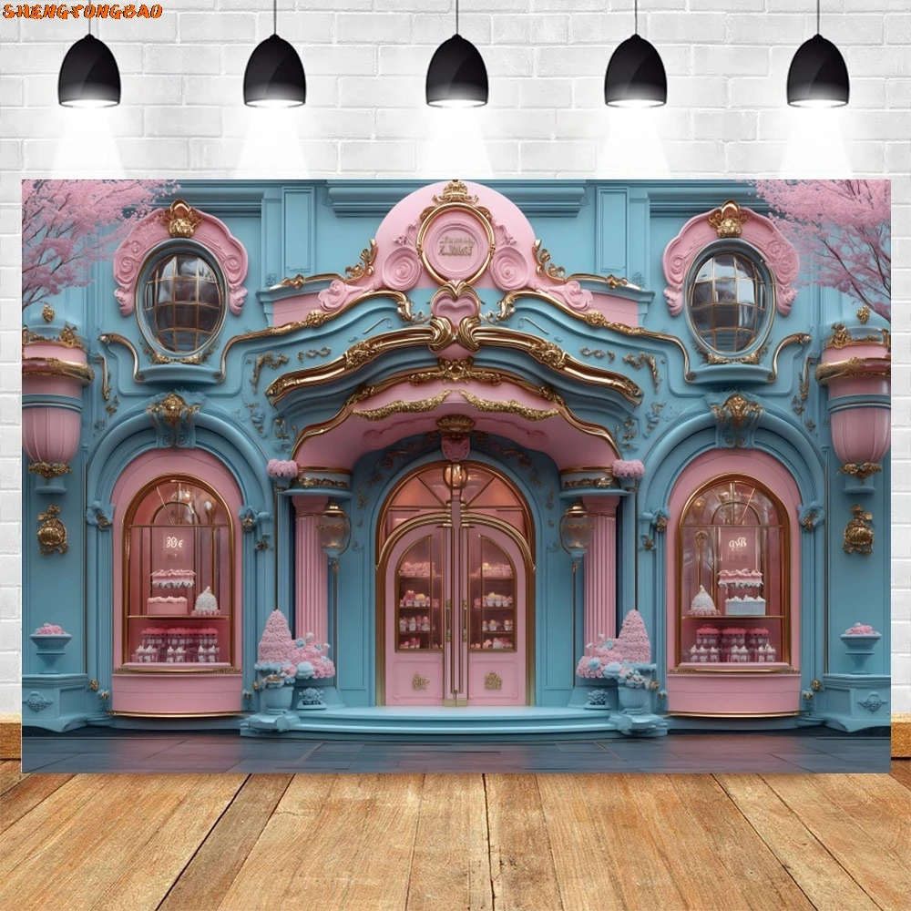 Фон для фотосъемки ко Дню святого Валентина, розовый торт, конфеты, витрина, любовник, декор для дня рождения, детский портретный фон, фотостудия