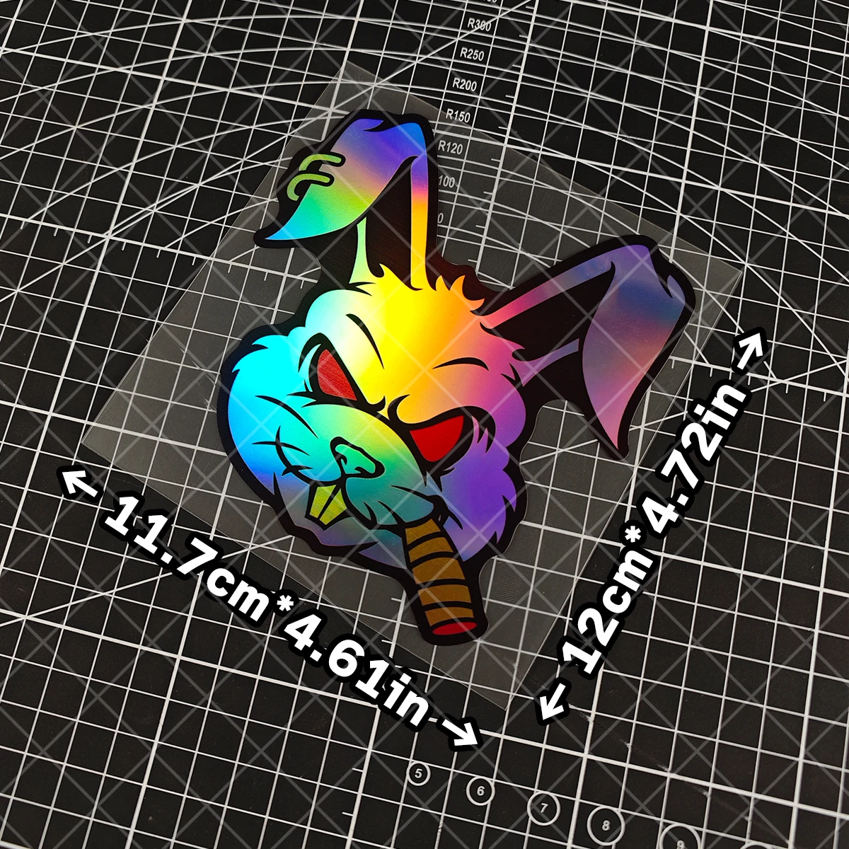 The Evil Rabbit Vinyl Laser JDM Theme Is Suitable for Personalized Decoration of Motorcycles and Cars