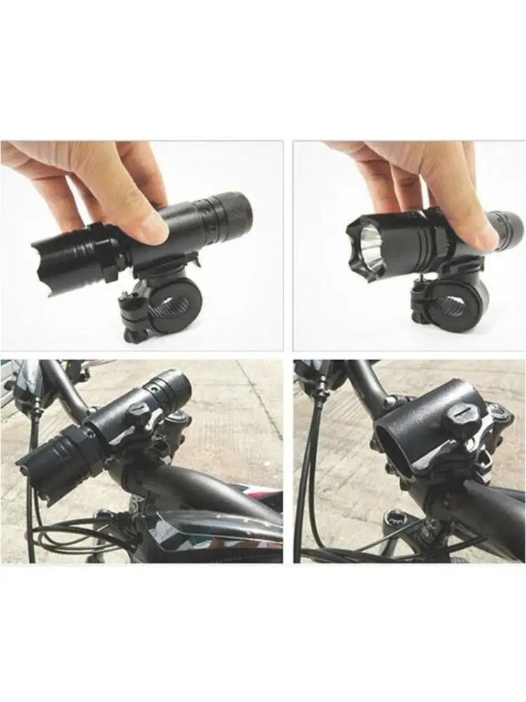 

2Pcs Cycling Flashlight Front Lamp Mount Holder Torches Clip 360 Degree Rotating Bicycles Light Holder Cycling Accessory