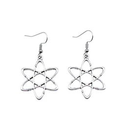 1pair physics chemistry atomic structure Charms Earrings crosses Car pendant jewelry tools crafts hook Size 18x19mm