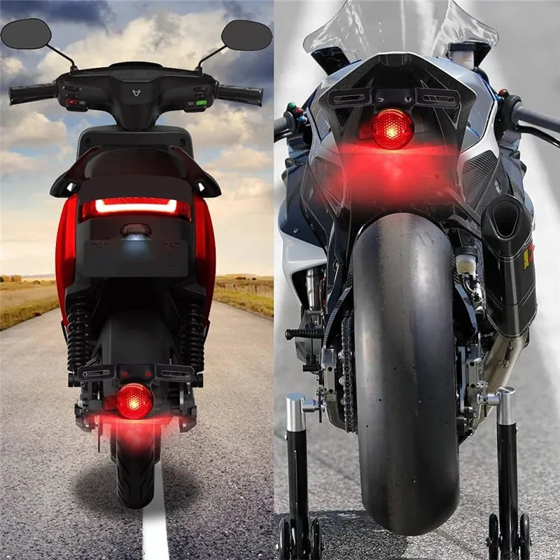 Motorcycle Tail Light With License Plate Bracket Holder Retro Rear Lamp Led For Harley Honda Cafe Racer Custom Bobber Chopper