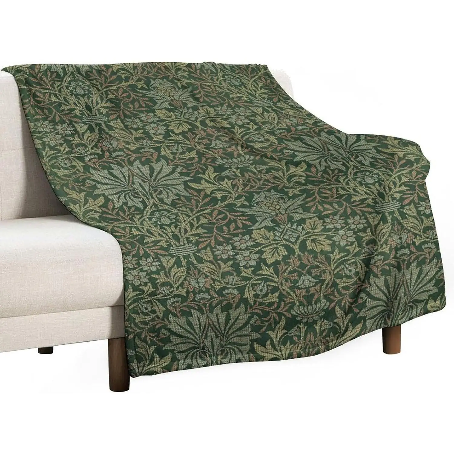 Bohemia Art Blanket William Morris Green Garden Vintage Print Pattern Super Soft Flannel Throw Blanket for Bed Sofa