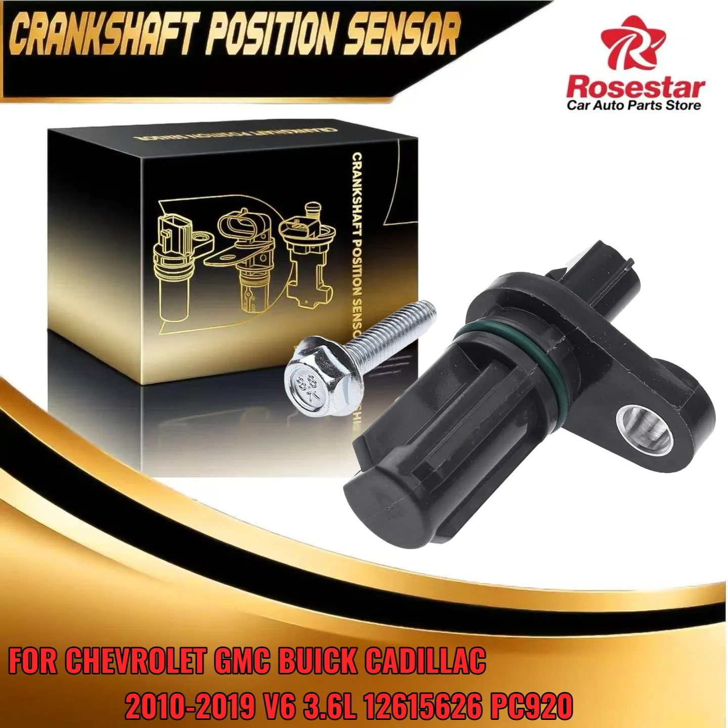 

12615626 Crankshaft Position Sensor fits Buick Cadillac Chevrolet GMC 2010-2019 V6 3.6L PC920