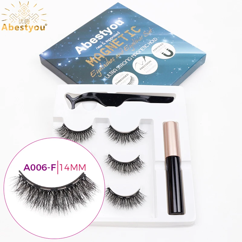 Abestyou-リキッドアイライナーキット付き磁気アイライナー,磁気,マイクロ,磁気,磁気,キャッツアイ用,3ペア