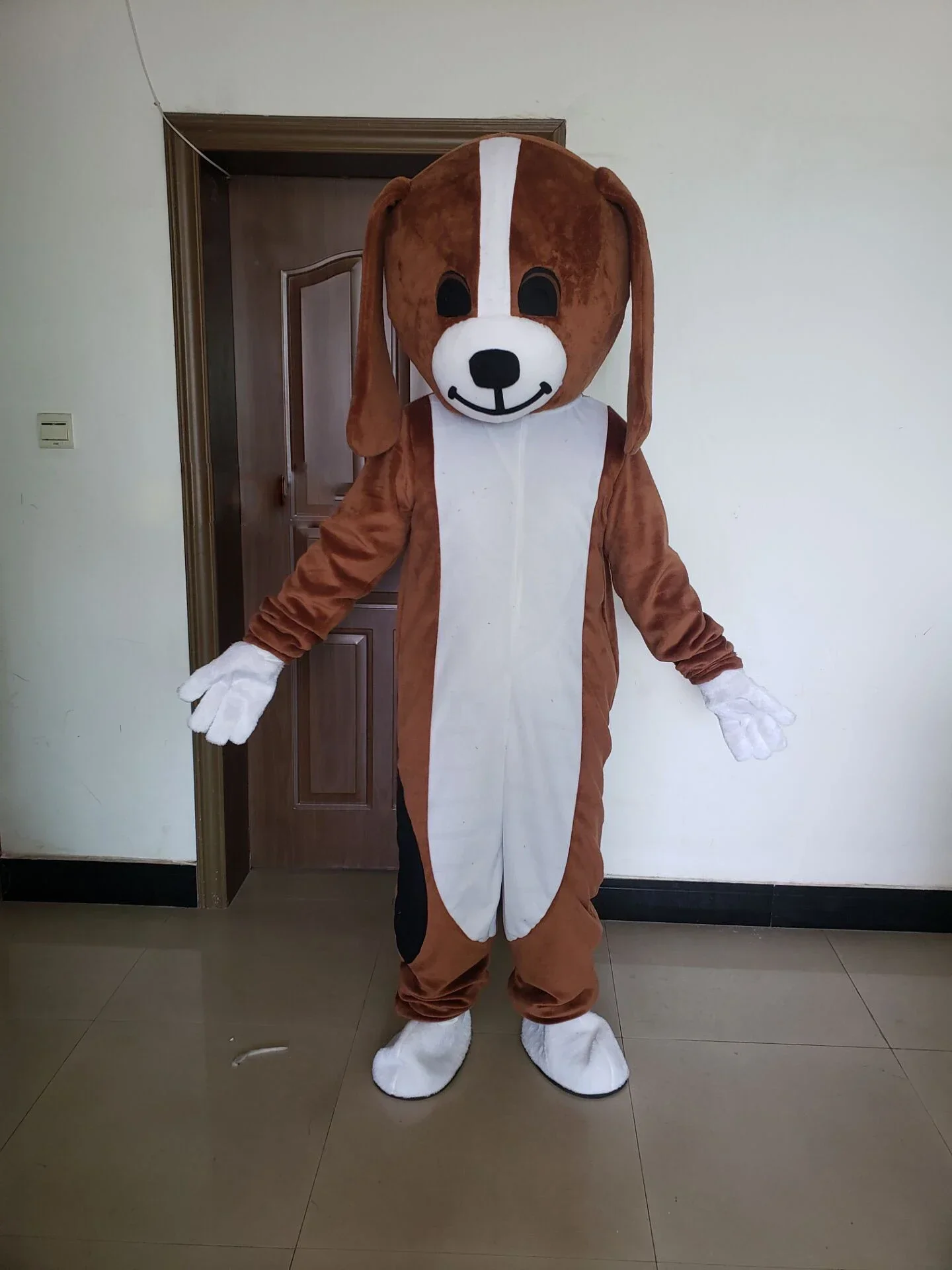 جديد الكبار الساخن بيع براون الكلب زي التميمة حفلة عيد الميلاد ملابس تنكرية للهالوين الكبار أفخم الطبيب الكلب التميمة تأثيري حلي #6