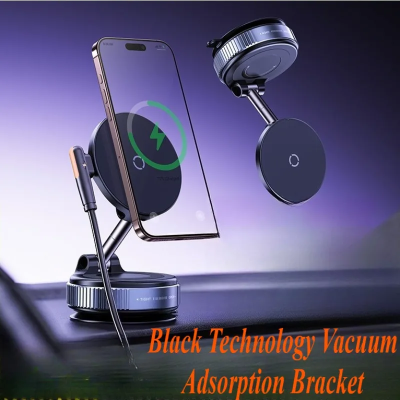 

For Universal Car Magnetic Foldable Phone Holder with 15W Fast Wireless Charging and 360° Rotation for Car Use Auto Accessories