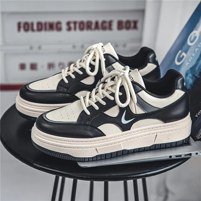 

Men Platform Sneakers Simple Design Skateboard Casual Outdoor Running Tennis Sports Shoes High Quality Lace Up Sneakers For Male