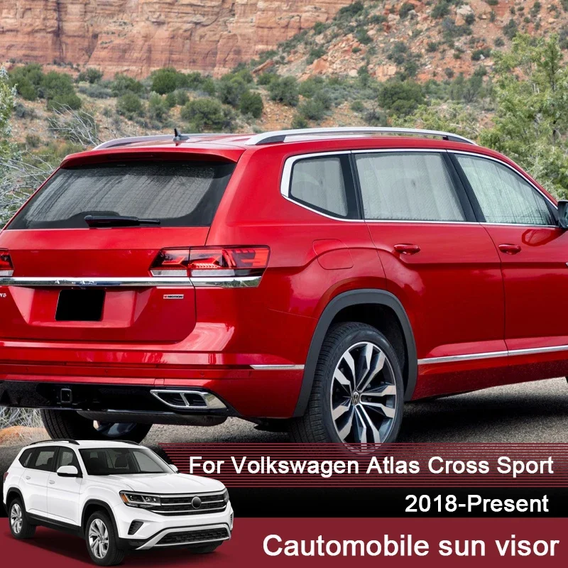 

Автомобильные солнцезащитные козырьки с УФ-защитой для Volkswagen Atlas Cross Sport 2018-2025, оконная занавеска, солнцезащитный козырек, аксессуар для лобового стекла