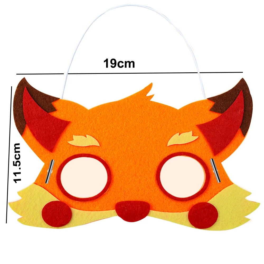 4 Uds. Máscara De Animales Para Niños, Máscaras De Fieltro De Dibujos Animados Accesorios Para Fiesta De Cumpleanos Y Halloween Actividad Para Padres E Hijos Juego De Rol Toma De Fotos