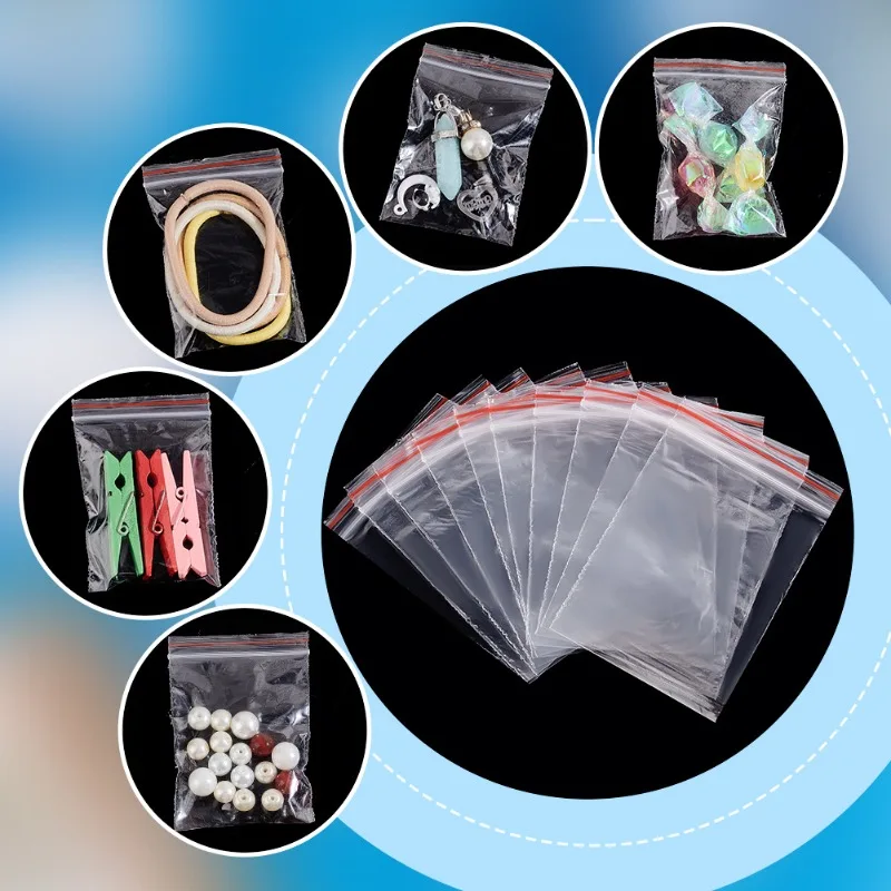 100–500 Stück Kunststoff-Aufbewahrungsbeutel, selbstversiegelte Beutel für Schmuck, Lebensmittel, Pillen, transparenter Reißverschluss, Aufbewahrungsbeutel, Paketbeutel, Großhandel – Detail 2