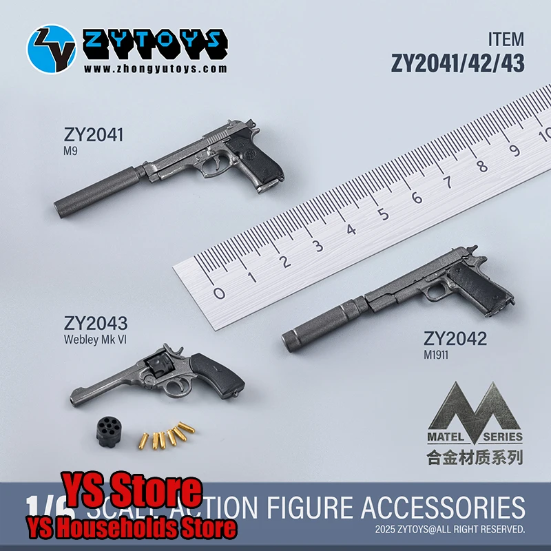 ZYTOYS serie de Metal 1/6 ZY2041 M9 ZY2042 M1911 ZY2043 Webley Mk VI modelo estático pistola juguetes accesorio para figura de acción de 12"