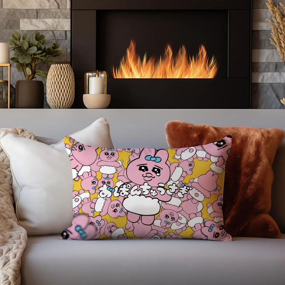 Cute O-Opanchu U-Usagi Cartoon D Cushion Cover Sofa Living Room Office Rectangle Pillow Home Coffee Shop Bedding Hit Product