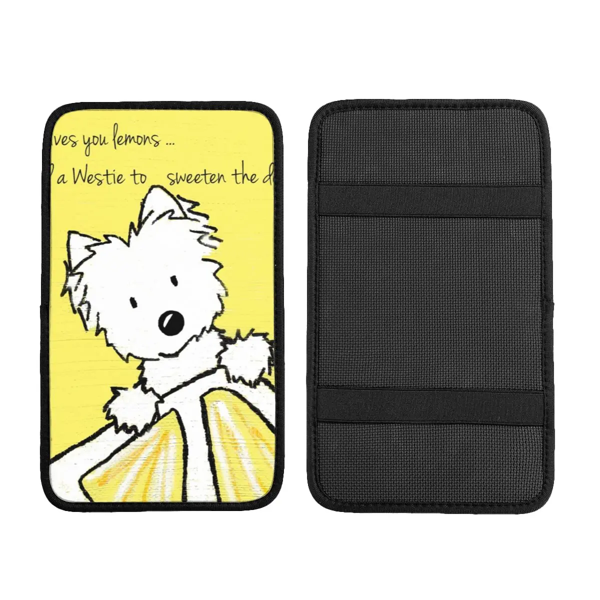 West Highland White Terrier Armrest Cover Mat for Car Life Lemons Westie Dog Center Console Pad Box