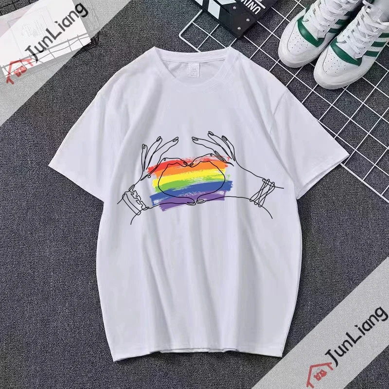 

Love Is Love Printed T-shirt LGBT Pride Month T-shirt Casual Gay Lesbian T-shirt Fashion Top Pride Parade LGBTQ T-shirt