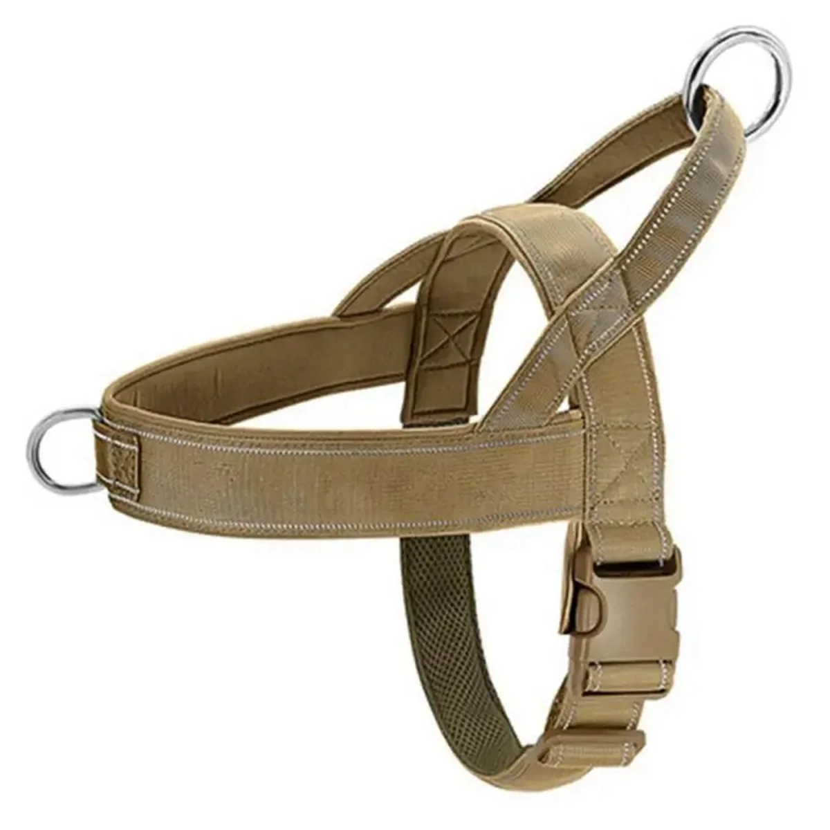 Nylon Dog Harness No Pull Pet Harness with Handle Reflective Training Harness for Small Medium Large Dog, L-A