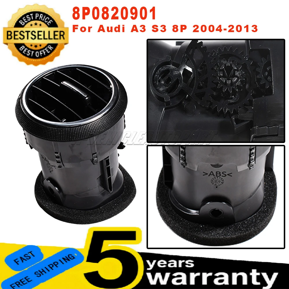 New 8P0820901 For Audi A3 S3 8P MK2 ABS 1 Pc Front Dashboard Air Vent Air Conditioner AC Grille Diffuser Panel car accessories