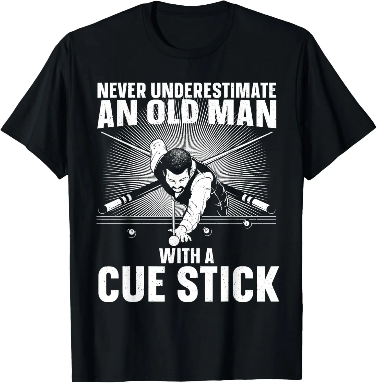 

Best Pool Art For Men Grandpa Billiard Player Pool Lover T-Shirt