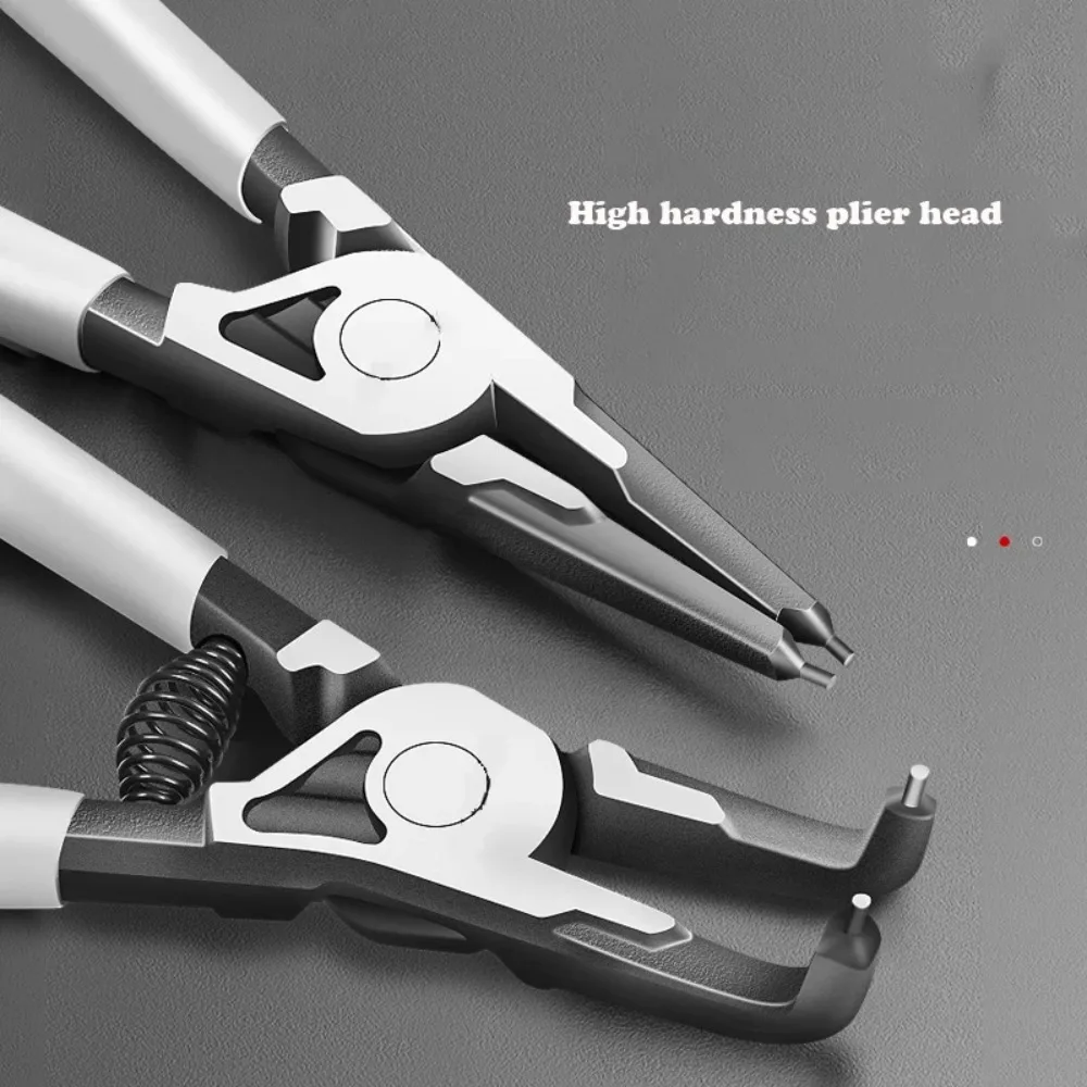 Multiple-spec Circlip Pliers Durable Labor-saving Internal External Circlip Pliers Straight Bent Jaw 7 Inch Hand Tool