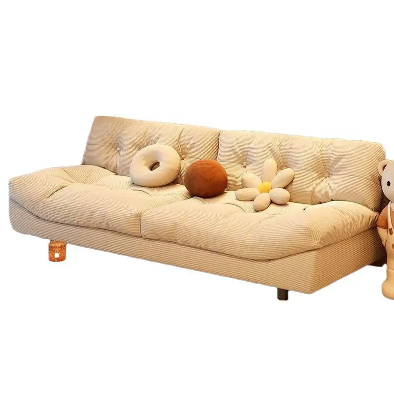Sofa Living Room Small Apartment Rental Apartment Bedroom Double Triple Straight Row Cloud Lazy Fabric Sofa New