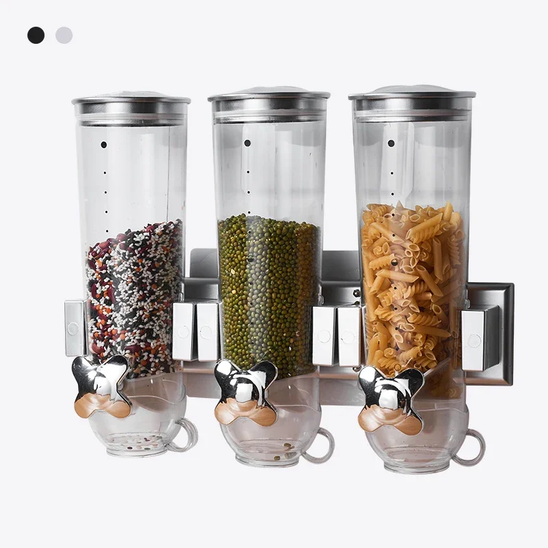 

Wall mounted cereal machine supermarket grain candy dispenser rotating five grain and miscellaneous grain storage