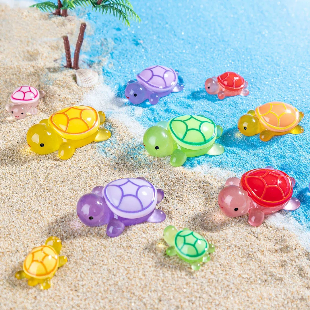 Glow in The Dark Mini Resin Sea Turtles Figurines Luminous Cute Tiny Turtles Beads Charm for DIY Jewelry Keychain Craft Ornament image 6