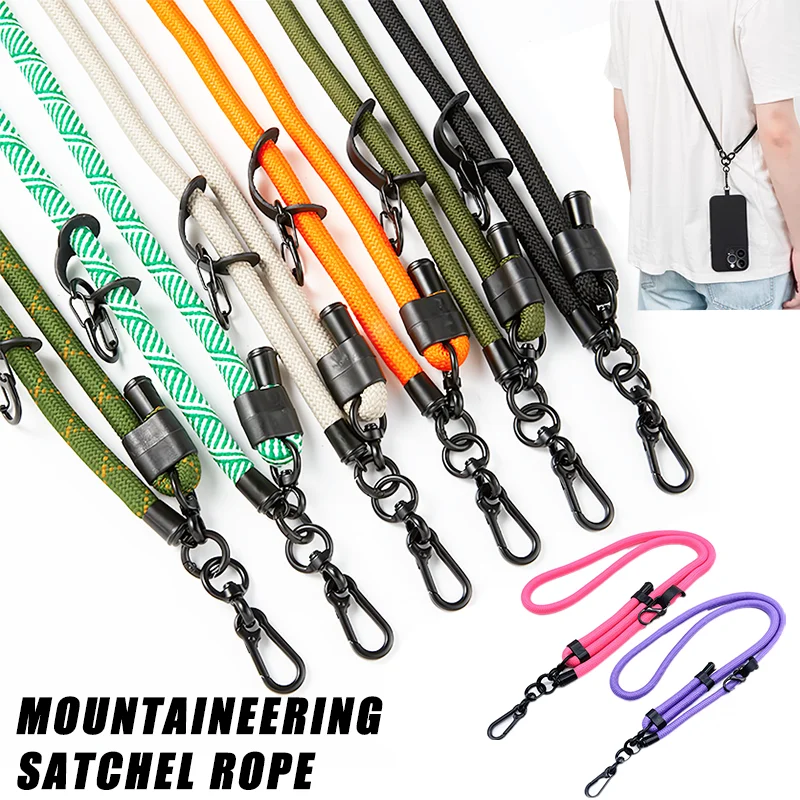 10MM Phone Lanyard Adjustable Outdoor Universal Crossbody Shoulder Card Neck Cord Clip Hang Anti-lost thick string Wrist Strap