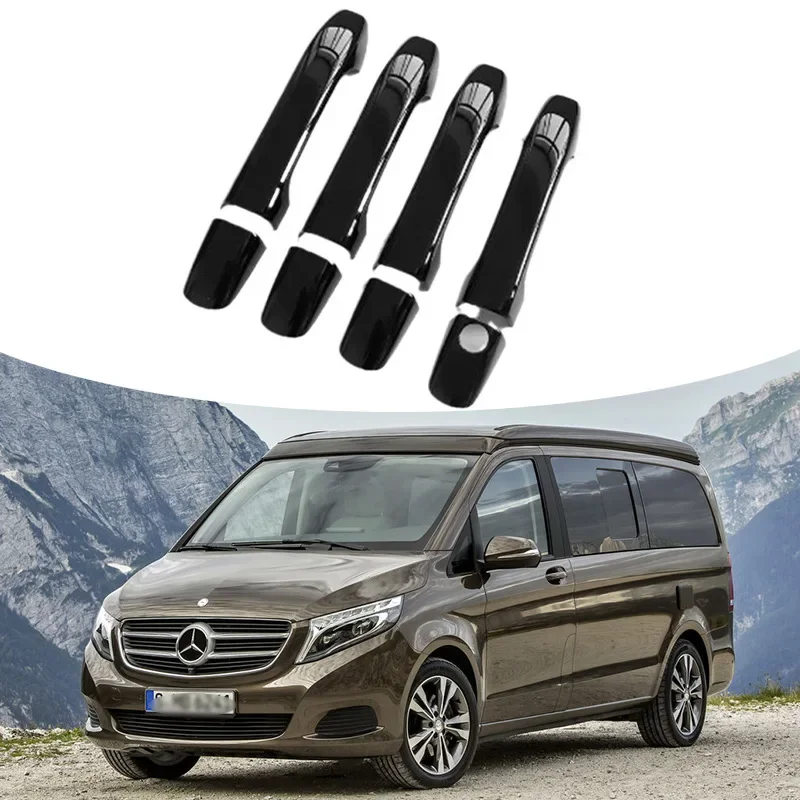 

Gloss Black Door Handle Cover Sticker Trim For 2014-2020 BENZ Vito W447 car Sticker Exterior Parts Accessories