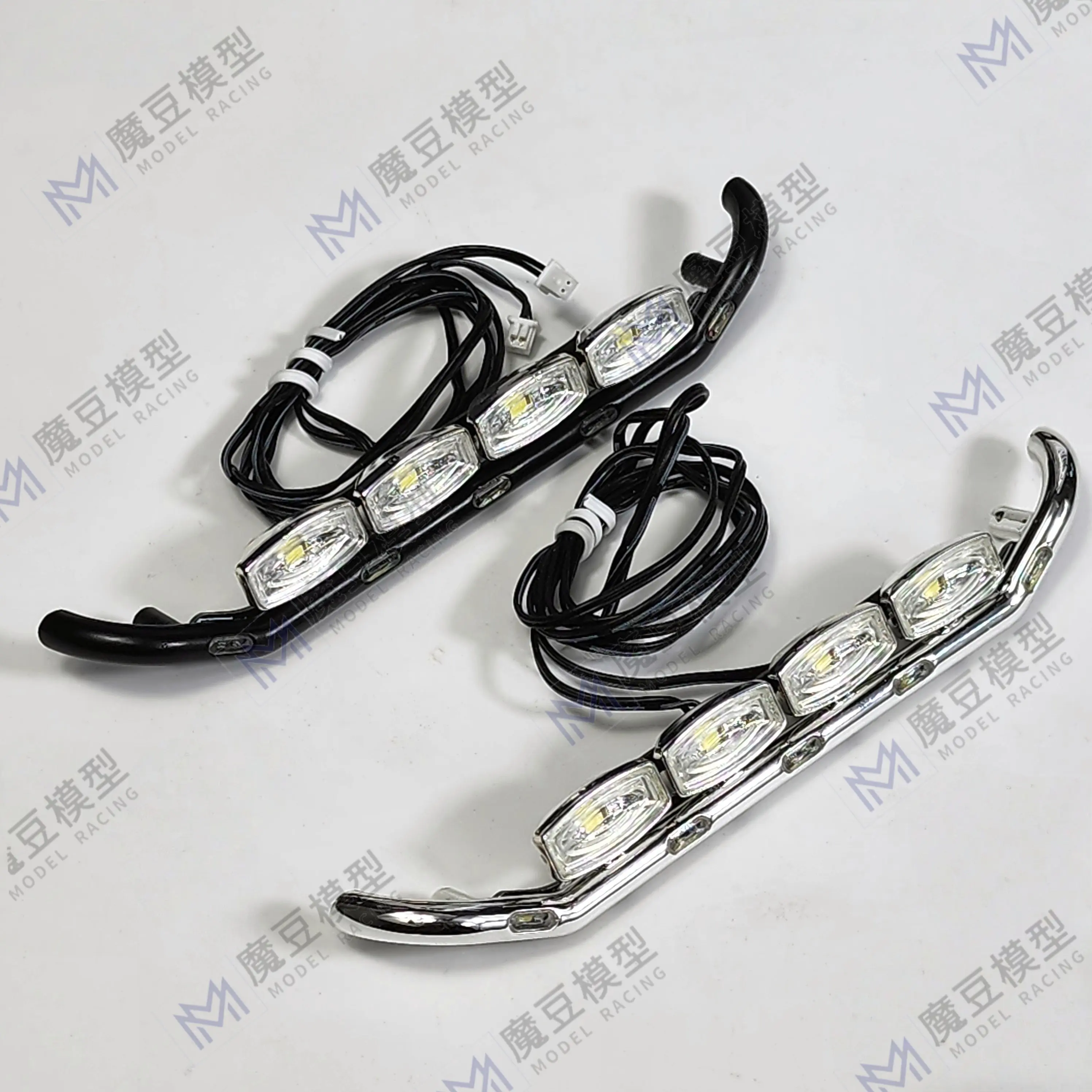 770S Bumper Spotlights Grille Light LED MD-S-08 Black Silver For 1/14 Tamiyaa RC Dump Truck Tractor Scaniaa MODO Toy Model Parts