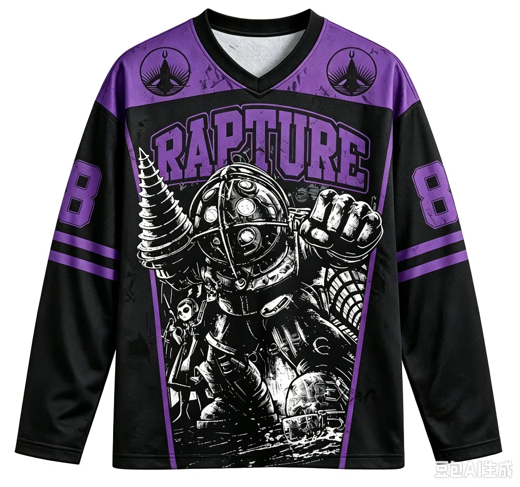 Biochemical Battleground Rapture 3D-Druck, Frühling/Herbst, Langarmshirt für Herren, atmungsaktiv, schnelltrocknend, Sport- und Streetwear, V-Ausschnitt-Oberteil – Detail 5