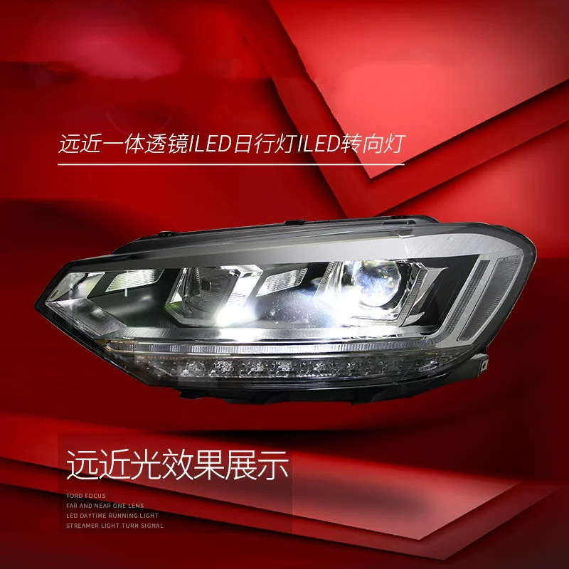 LED Headlight Assembly for Volkswagen vw Touran L 16-21 modified Front lamp with lens DRL Turn Signal low high beam