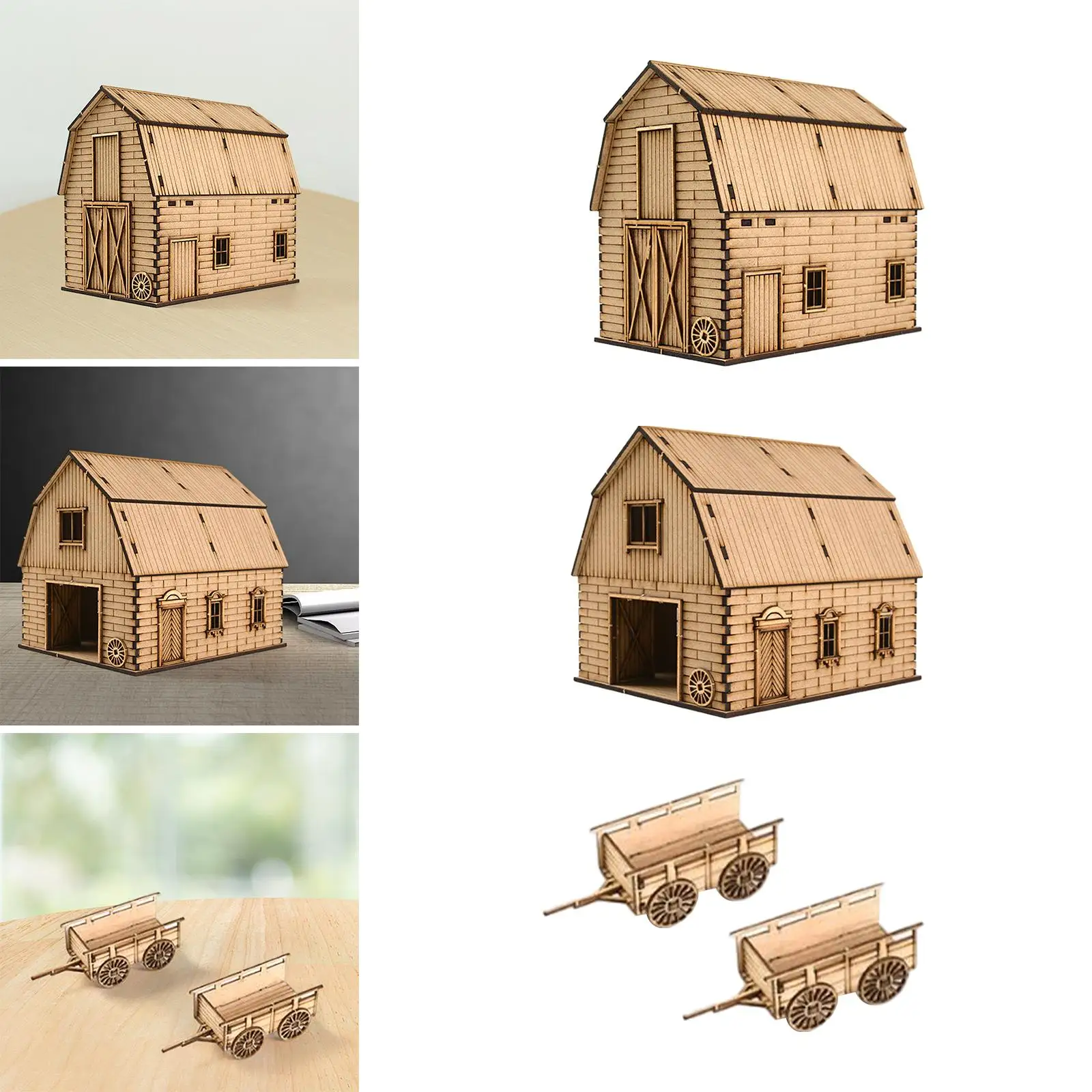 1/72 Miniature Wooden House DIY for Micro Landscape Sand Table Accessory