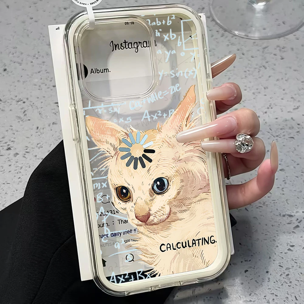 Calculating Cat Transparente Handyhülle für Samsung Galaxy S26 Ultra S25 S24 edge s22 s23 Plus FE A57 A54 A55 A16 A35 A36 A37 5G Cover – Detail 4