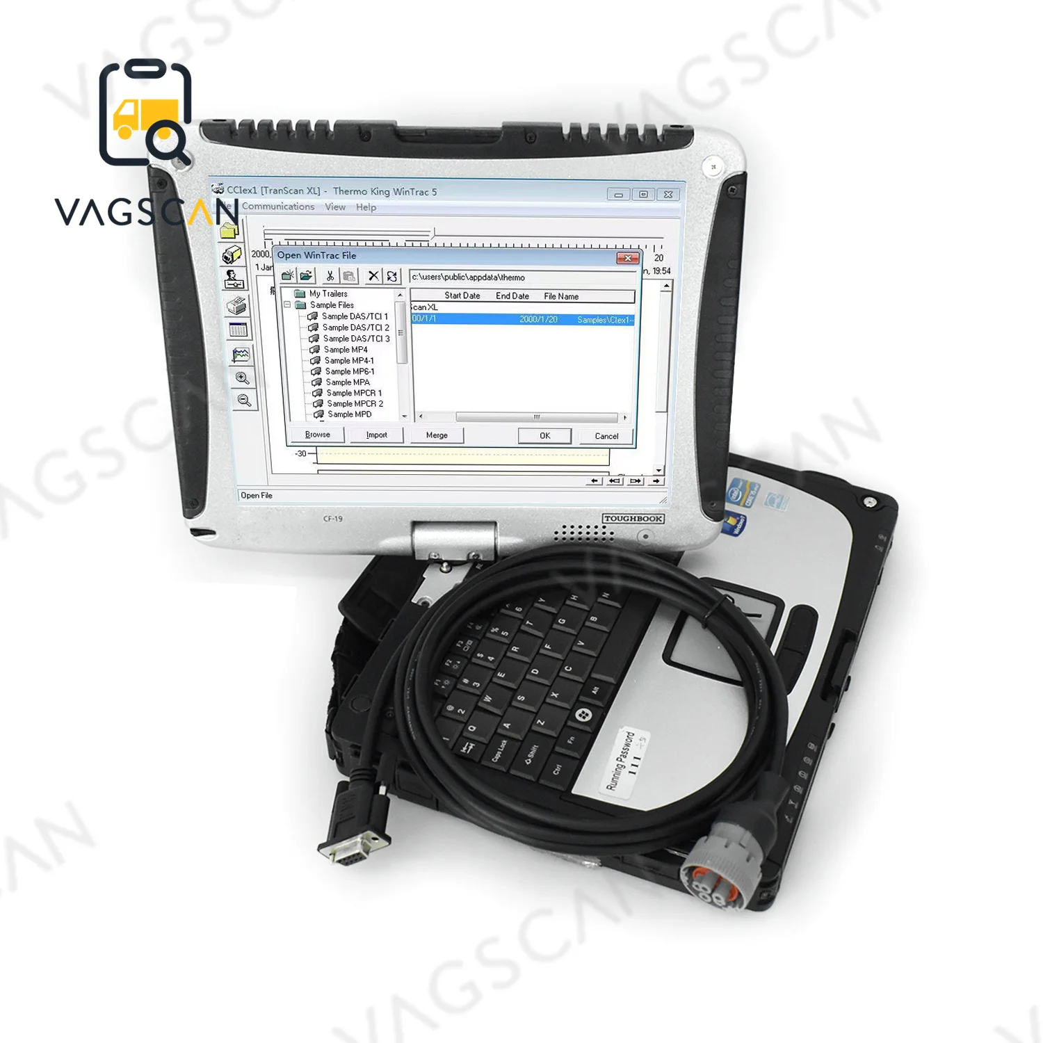 

For Wintrac Thermo-King Thermo King diagnostic tool with USB cable Diag Software Thermo King diagnostic tool CF19 /CFC2 Laptop