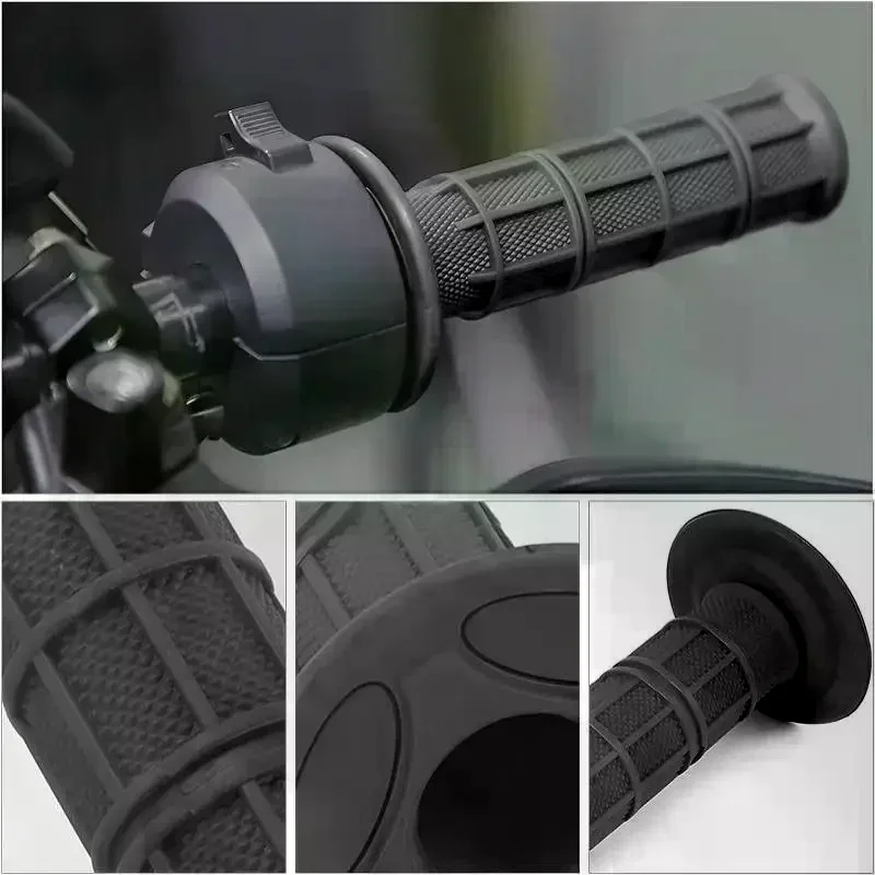 Universal Motorcycle Rubber Handle Grips Non Slip Texture R Options For Offroad Dirt Bike Riding