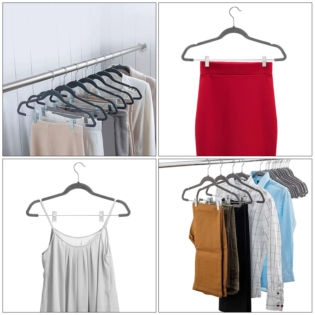 

4 Pcs Pants Rack Clip Skirt Stand Clothes Hangers Abs for with Clips Accessories