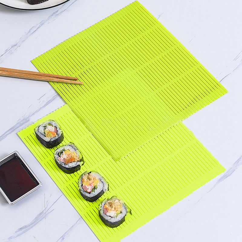 DIY Silicone Sushi Roller Mats Washable Reusable Sushi Roll Mold Mat DIY Food Rolling Rice Rolling Maker Cake Roll Pad
